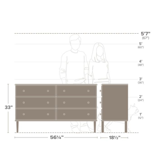 Lux 6 Drawer Dresser