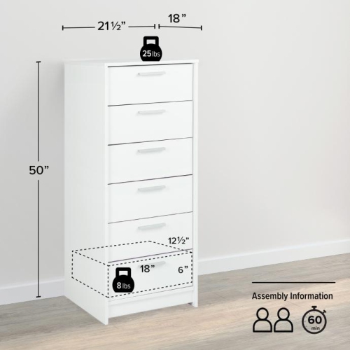 Studio Essentials 6-drawer Tall Chest