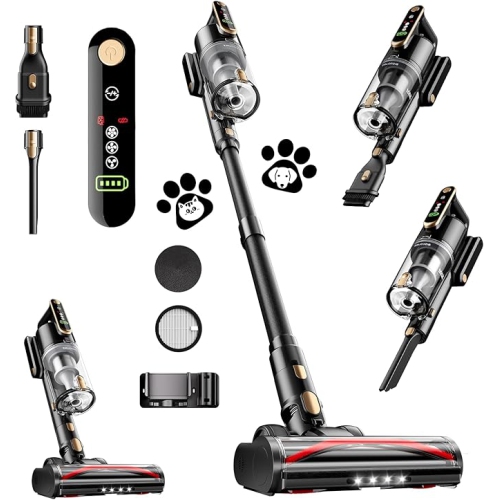 "PowerMax 45Kpa Cordless Vacuum – 50Min, Self-Standing, 8-in-1 Cleaner