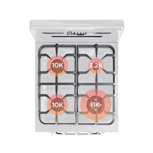 Scratch and Dented - Unique Classic Retro 24" 2.9 Cu. Ft. Fan Convection Freestanding Gas Range (UGP-24CR W) - Marshmallow White