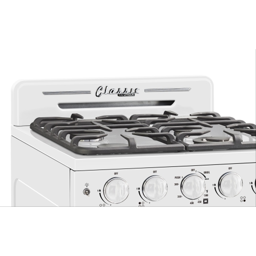 Scratch and Dented - Unique Classic Retro 24" 2.9 Cu. Ft. Fan Convection Freestanding Gas Range (UGP-24CR W) - Marshmallow White