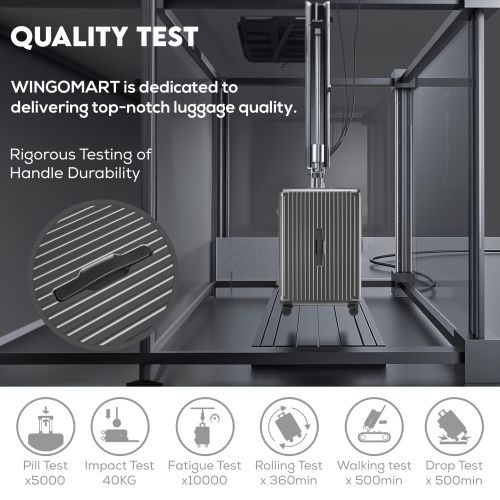 WINGOMART 3-Piece Luggage Set Lightweight Durable PC+ABS Hardshell, Double Spinner Wheels, TSA Lock - 22in/26IN/30in - GREY