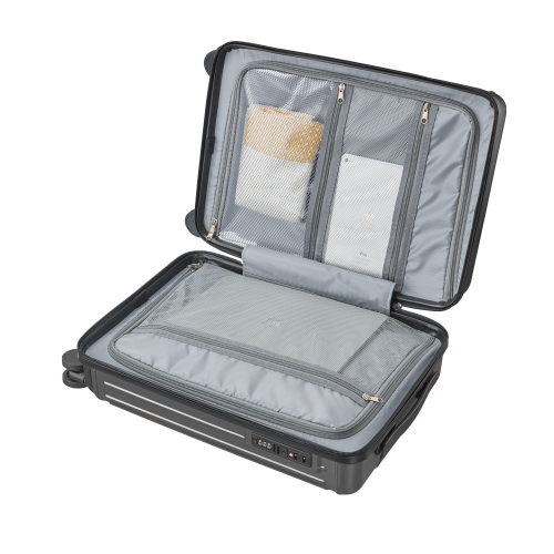 WINGOMART 3-Piece Luggage Set Lightweight Durable PC+ABS Hardshell, Double Spinner Wheels, TSA Lock - 22in/26IN/30in - GREY