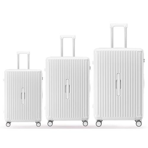 WINGOMART 3-Piece Luggage Set Lightweight Durable PC+ABS Hardshell, Double Spinner Wheels, TSA Lock - 22in/26IN/30in - WHITE