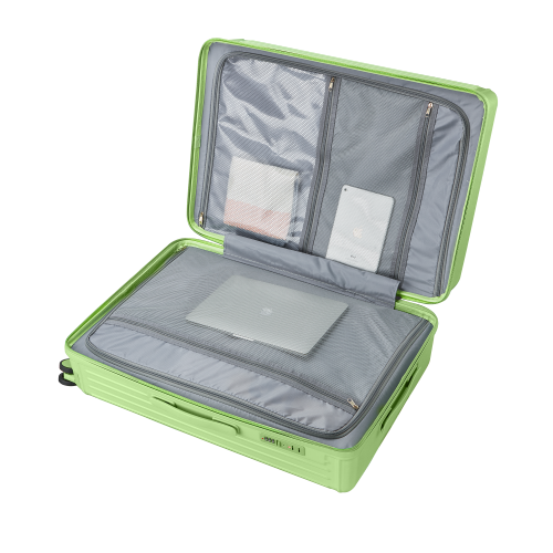 WINGOMART 3-Piece Luggage Set Lightweight Durable PC+ABS Hardshell, Double Spinner Wheels, TSA Lock - 22in/26IN/30in- GREEN