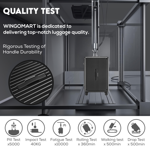 WINGOMART 3-Piece Luggage Set Lightweight Durable PC+ABS Hardshell, Double Spinner Wheels, TSA Lock - 22in/26IN/30in- BLACK