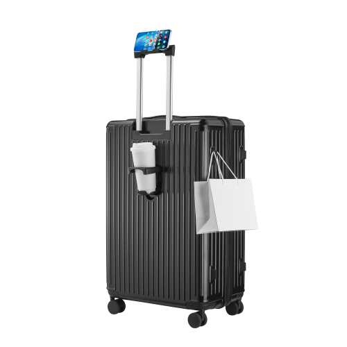 WINGOMART 3-Piece Luggage Set Lightweight Durable PC+ABS Hardshell, Double Spinner Wheels, TSA Lock - 22in/26IN/30in- BLACK