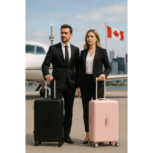 WINGOMART 3-Piece Luggage Set Lightweight Durable PC+ABS Hardshell, Double Spinner Wheels, TSA Lock - 22in/26IN/30in- BLACK