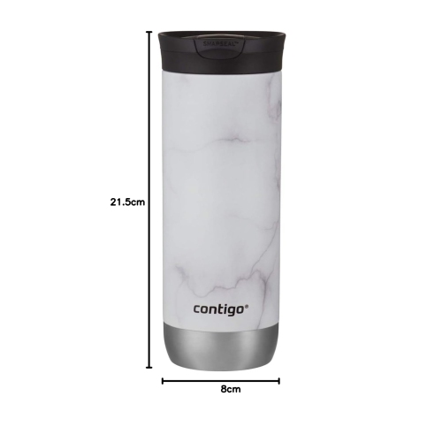 Contigo - SNAPSEAL Huron Couture 2.0 Stainless Steel Travel Mug, Insulated, 20oz / 568ml, Marble White