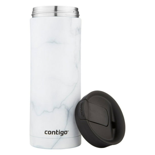 Contigo - SNAPSEAL Huron Couture 2.0 Stainless Steel Travel Mug, Insulated, 20oz / 568ml, Marble White