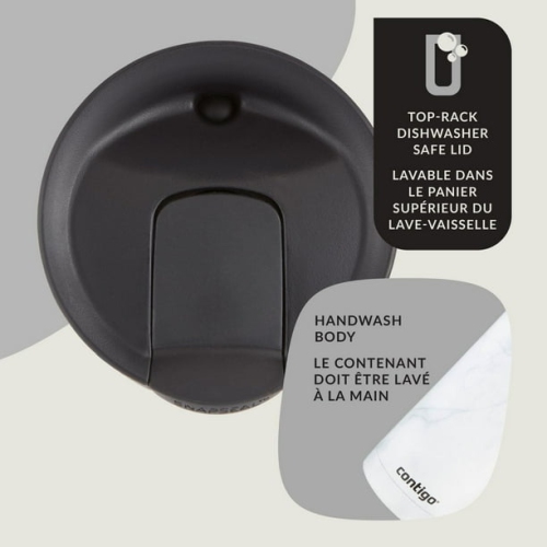 Contigo - SNAPSEAL Huron Couture 2.0 Stainless Steel Travel Mug, Insulated, 20oz / 568ml, Marble White