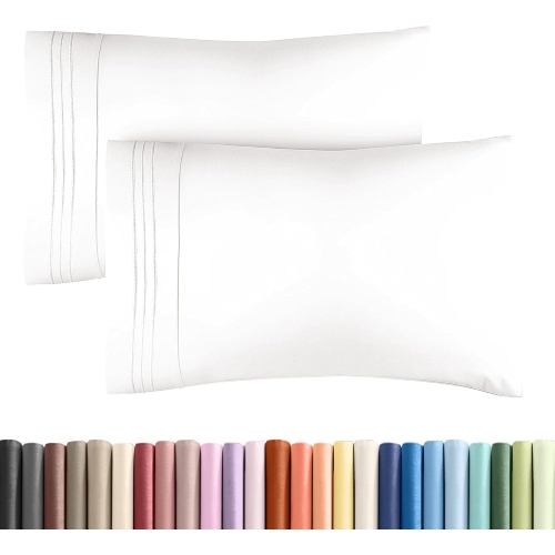 Image 1 de 6.. Queen Pillow Cases Set of 2 - Ultra Soft Hotel Quality Pillowcase Covers - Comfy Bedding for Women, Men, Kids and Teens - Machine Washable Pillow