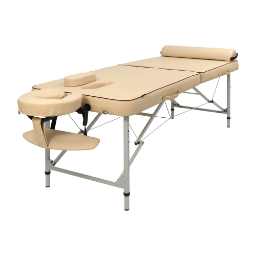 Master Massage – Ensemble de table de massage portative légère en aluminium Breeze de 28 po, crème