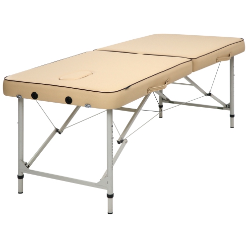 Master Massage – Ensemble de table de massage portative légère en aluminium Breeze de 28 po, crème