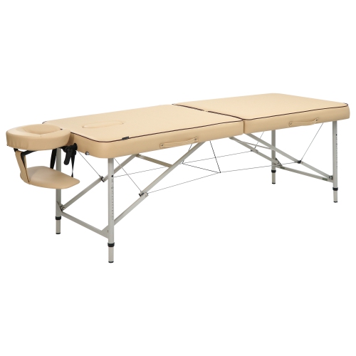 Master Massage – Ensemble de table de massage portative légère en aluminium Breeze de 28 po, crème