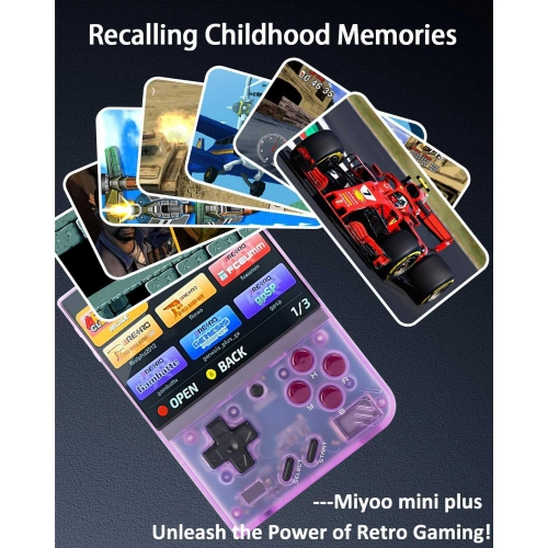 Miyoo Mini Plus,Retro Game Console with 64G TF Card,Support 10000+Games,3.5-inch Portable Rechargeable Open Source Game Console Emulator with Storage