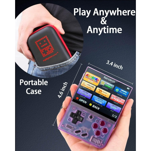 Miyoo Mini Plus,Retro Game Console with 64G TF Card,Support 10000+Games,3.5-inch Portable Rechargeable Open Source Game Console Emulator with Storage