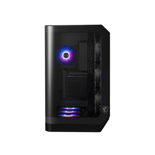 MSI MAG PANO 120R PZ - ATX Mid-Tower Gaming PC Case - 270-degree Tempered Glass Panel - Liquid Cooling Support up to 360mm Radiator - Pre-Installed 7