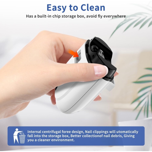 Electric Nail Clipper,3 Speeds Automatic Electric Nail Trimmer with LED Light,Rechargeable Electric Nail Clippers for Seniors,Electric Finger Toe