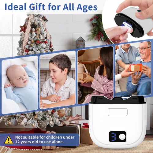 Electric Nail Clipper,3 Speeds Automatic Electric Nail Trimmer with LED Light,Rechargeable Electric Nail Clippers for Seniors,Electric Finger Toe