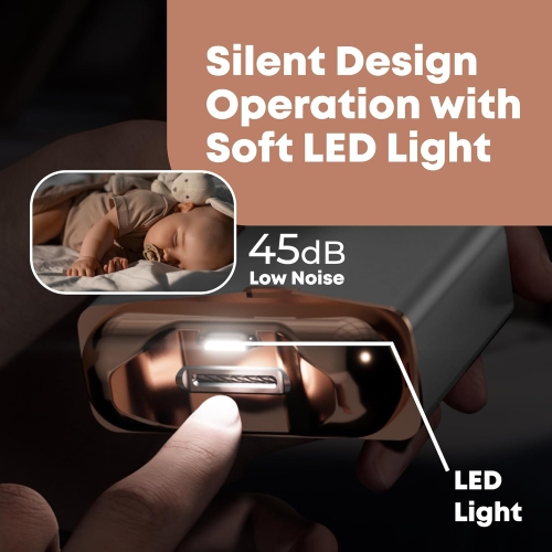 Coupe-ongles électrique automatique, coupe-ongles à batterie rechargeable pour aînés, coupe-ongles automatique à 3 niveaux de vitesse avec éclairage