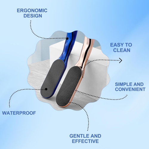 2PCS Hard Skin Remover Nano-Glass Foot File,Manual Foot File with Non-Slip Ergonomic Handle,Dry & Wet Use Foot Care Tool