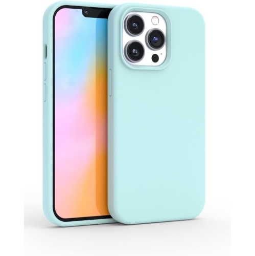 – Étui vert pastel pour iPhone 12 et iPhone 12 Pro – Étui pour téléphone en silicone liquide | Chargement sans fil