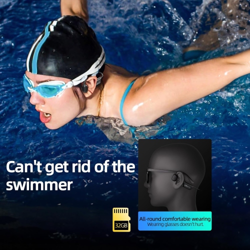 Bone Conduction Headphones for Swimming,Waterproof Swimming Headphones Built-in MP3 Player 32G Memory,Open Ear Wireless Bluetooth Sports Headsets