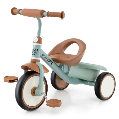 Image 1 de 10.. Tricycle pour tout-petit de Babyjoy Kids avec siège réglable et panier de rangement, vélo à 3 roues