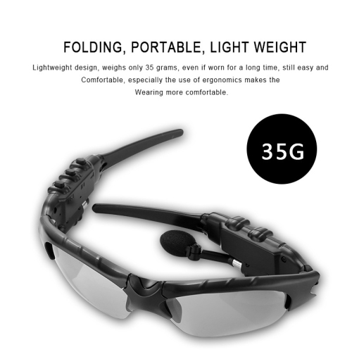 Écouteurs Bluetooth Lunettes de soleil polarisées Sports extérieur Cyclisme Audio Lunettes Son ambiophonique Écouteurs musique et appel gris