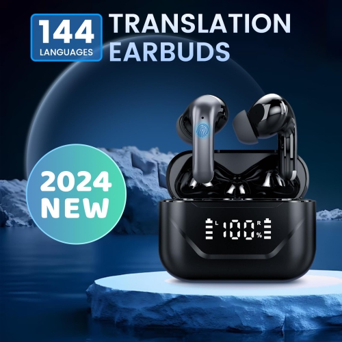 Real Time Translation Earbuds,144 Language Translator Earbuds, Earphones Translate Wireless Bluetooth Earbuds APP