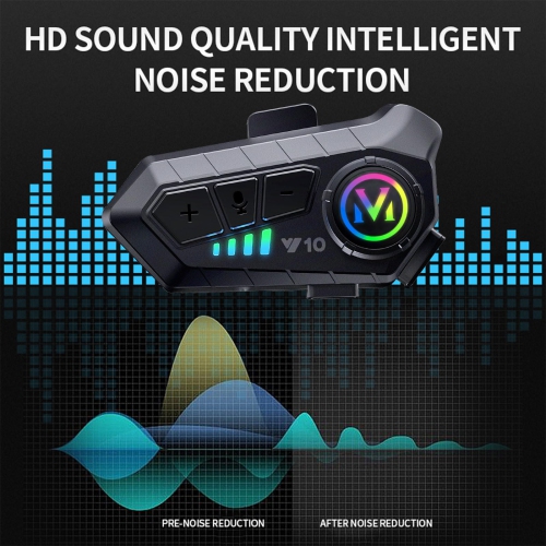 Casque de moto Casque Bluetooth, casque d'écoute Bluetooth extérieur Haut-parleurs Suppression du bruit Systèmes de communication d'interphone