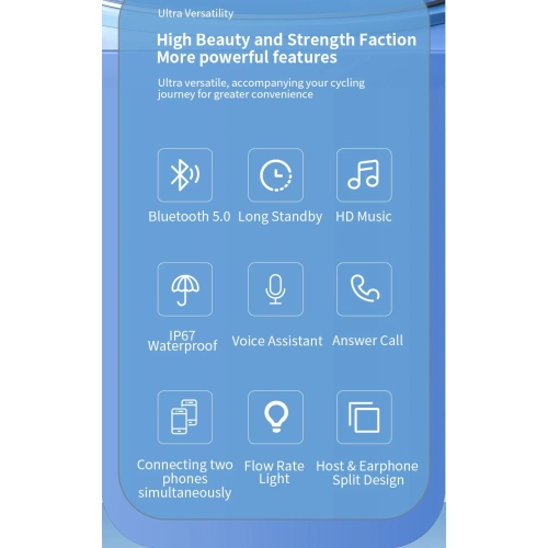 Casque de moto Casque Bluetooth, casque Breathing Light Bluetooth, casque Bluetooth, casque 2-EN-1 Mic CVC sans fil Moto pour casques