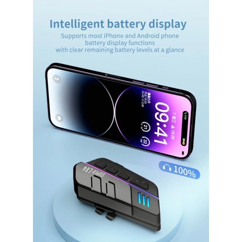 Casque de moto Casque Bluetooth, casque Breathing Light Bluetooth, casque Bluetooth, casque 2-EN-1 Mic CVC sans fil Moto pour casques