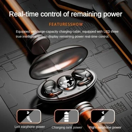 Sleep Invisible Casque d'écoute sans fil Bluetooth Écouteurs bouton avec microphone pour téléphone Écouteurs Bluetooth 5,3