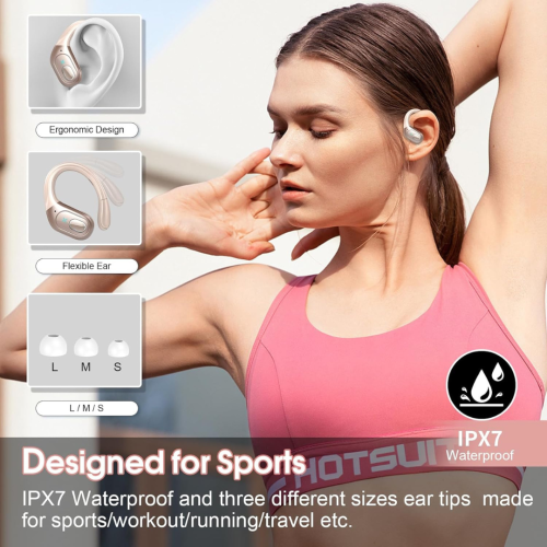 Wireless Earbuds, 75H Bluetooth 5.4 Headphones Sport, Bluetooth Earbuds with ENC Noise Canceling, HiFi Stereo Sound Wireless Headphones with