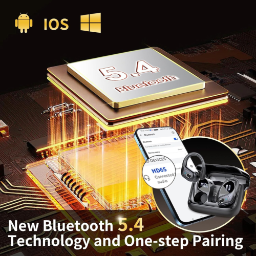 Wireless Earbuds, 75H Bluetooth 5.4 Headphones Sport, Bluetooth Earbuds with ENC Noise Canceling, HiFi Stereo Sound Wireless Headphones with