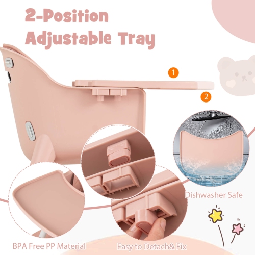 Babyjoy 4 in 1 Baby High Chair Convertible Toddler Table Chair Set with PU Cushion