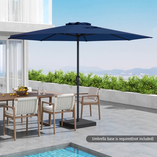 Costway 12 FT Patio Umbrella Outdoor Market Umbrella with Crank Handle 8 Sturdy Ribs