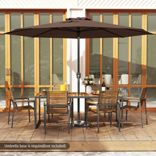 Costway 12 FT Patio Umbrella Outdoor Market Umbrella with Crank Handle 8 Sturdy Ribs