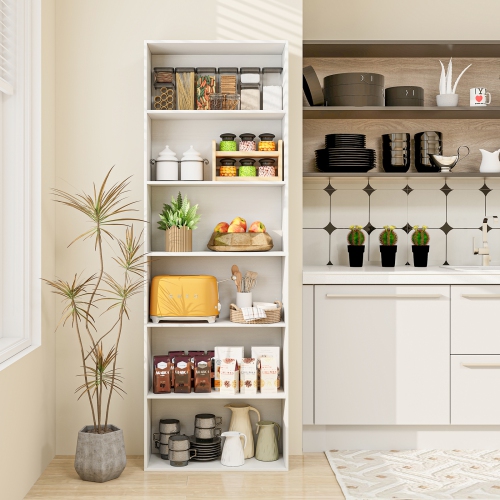 Costway 70" Tall 6-Tier Bookcase with 6 Open Shelves Anti-Toppling Kits for Living Room