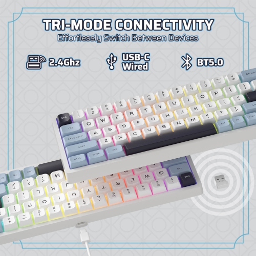 LTC Nimbleback NB682 PRO 65% Wireless Mechanical Keyboard – RGB, Display Screen, Volume Knob, Hot-Swap PCB