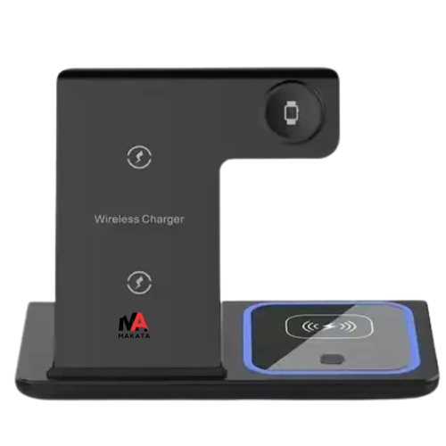 MAKATA 4-in-1 Wireless Charger Foldable Fast-Charging Station Compatible with Apple Samsung Phones Smart watches and Airpods for Home and Office