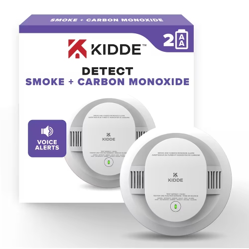 Kidde Battery-Operated Combination Smoke and CO Alarm with Voice Alert and 2 AA Batteries