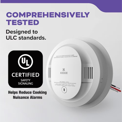 Kidde Hardwired Combination Smoke and CO Alarm with Voice Alert and 2 AA Backup Batteries (30CUAR-VCA)