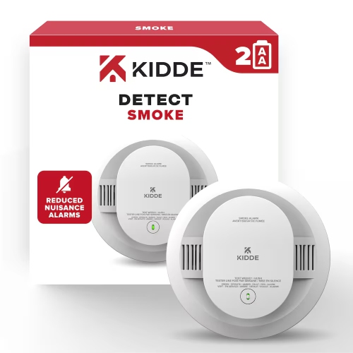 Image 1 of 5.. Kidde Detect Battery-Operated Smoke Alarm with 2 AA Batteries