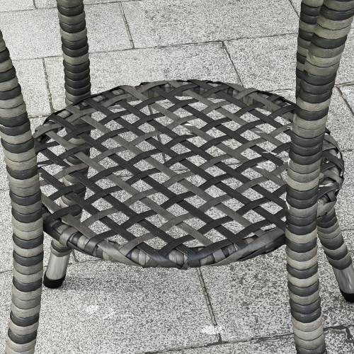 Outsunny 25" Outdoor Wicker Dining Table, Rattan Patio Round Coffee Table with 2-Tier Storage Shelf, Metal Frame Side Table with Tempered Glass Top,