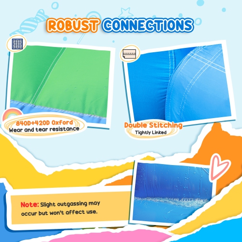 Qaba 13.6 x 6.7FT Bouncy Castle for Kids, 4 in 1 Inflatable Bounce House with Water Slide, Basketball Hoop, Ball Pit, Blower, Carry Bag, Indoor &