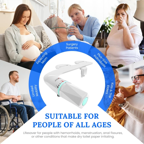 Ultra-Slim Dual-Nozzle Bidet Attachment - Adjustable Cold Water Pressure, Stainless Steel, Hygiene Upgrade,Non-Electric Bidet