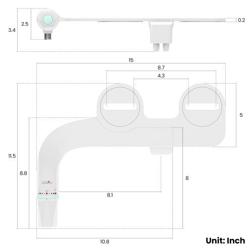 Ultra-Slim Dual-Nozzle Bidet Attachment - Adjustable Cold Water Pressure, Stainless Steel, Hygiene Upgrade,Non-Electric Bidet